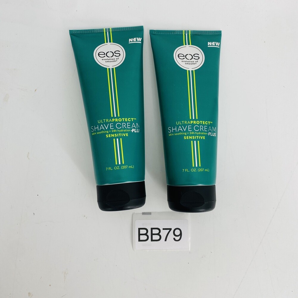 2 Pack- eos Men's UltraProtect Sensitive Skin Shave Cream Unscented 7 fl oz